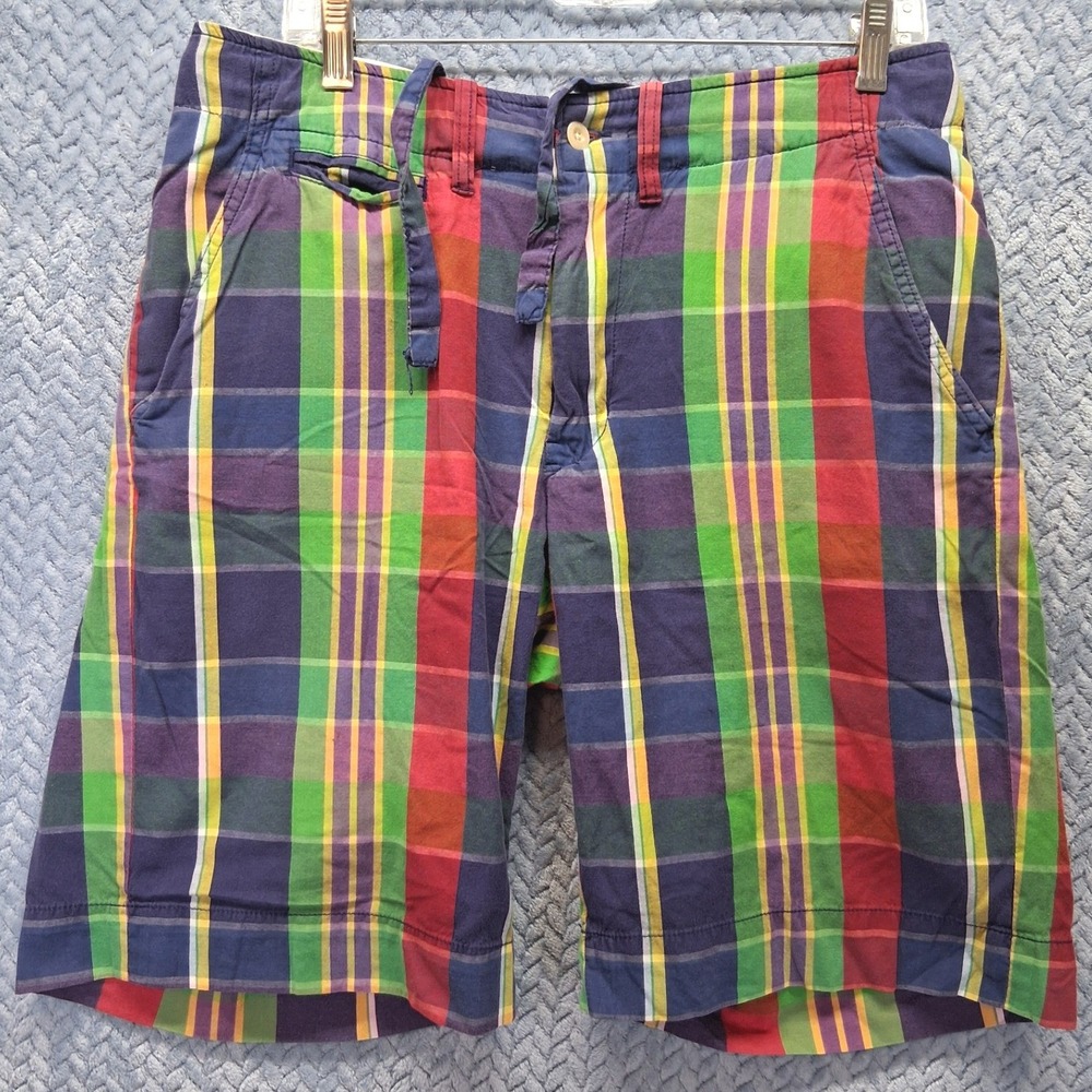 Polo Ralph Lauren Mens Madras Plaid Shorts Multicolor Drawstring Waist 33